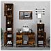 Set Mobili Da Bagno 3 Pz Rovere Fumo In Legno Multistrato - Foto miniatura 1
