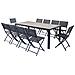 Set Tavolo E 10 Sedie In Alluminio Effetto Legno Lagos - Foto miniatura 1