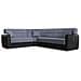 Divano Letto Matias, Divano Letto Contenitore Ad Angolo In Ecopelle E Tessuto, Sofà Da Soggiorno Con Apertura Click-clack E Penisola Reversibile, 305x238h91 Cm, Nero E Grigio - Foto miniatura 2
