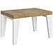 Tavolo Allungabile 90x130/390 Cm Naxy Mix Piano Bianco Frassino - Gambe Noce - Quercia Natura /bianco Frassino - Foto miniatura 5