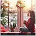 Statuina Babbo Natale Addobbo Statuetta 40cm Vestiti In Tessuto E Sacco Natalizio - Foto miniatura 2