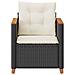 Poltrona Da Giardino Con Cuscini In Polyrattan Nero - Foto miniatura 3