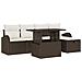 Set Divano da Giardino 6 Pezzi con Cuscini Marrone Poly Rattan,  Divano da Giardino 2 Posti con Magazzino e Cuscini Marrone Poly Rattan - Foto miniatura 1