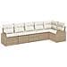 Set Divano da Giardino a 6 Pezzi con Cuscini Beige in Polyrattan - Foto miniatura 1
