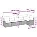 Set Divano da Giardino a 6 Pezzi con Cuscini Beige in Polyrattan - Foto miniatura 8