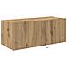 Cabinet da muro per TV  con luci LED Rovere artigianale 80x35x31 cm - Foto miniatura 6