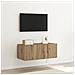 Cabinet da muro per TV  con luci LED Rovere artigianale 80x35x31 cm - Foto miniatura 8