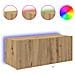 Cabinet da muro per TV  con luci LED Rovere artigianale 80x35x31 cm - Foto miniatura 9