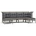 Set Divani da Giardino 6 pz con Cuscini in Polyrattan Grigio - Foto miniatura 1