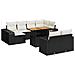 Set Divani da Giardino 11 pz con Cuscini in Polyrattan Nero - Foto miniatura 1