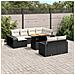 Set Divani da Giardino 11 pz con Cuscini in Polyrattan Nero - Foto miniatura 2