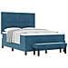 Letto a Doghe con Materasso e Panchina Blu Scuro 140x200 cm in Velluto - Foto miniatura 1