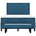 Letto a Doghe con Materasso e Panchina Blu Scuro 140x200 cm in Velluto - Foto miniatura 9