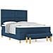 Letto Box Spring con Materasso e Panchina Blu 140x190 cm Tessuto - Foto miniatura 4