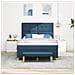 Letto Box Spring con Materasso e Panchina Blu 140x190 cm Tessuto - Foto miniatura 5