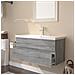 Mobile Bagno e Lavabo Integrato Grigio Sonoma Legno Multistrato - Foto miniatura 3