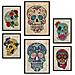 Set Di 6 Stampe Collezione Di Piatti Vintage Skulls Con Collage Estetico Per La Decorazione D'interni A3 & A4 Senza Cornice - Foto miniatura 1