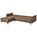 Divano Letto Angolare Modulare 4 Posti Aberdeen Pelle Sintetica Marrone Lato Destro - Foto miniatura 3