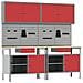 Set banco da lavoro con cassetto 8 pcs Rosso e Grigio - Foto miniatura 1