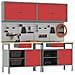 Set banco da lavoro con cassetto 8 pcs Rosso e Grigio - Foto miniatura 3