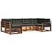 Set di divani da esterno con cuscino 6 pcs Naturale e Antracite - Foto miniatura 1