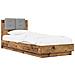 Struttura letto con testata Legno antico 80 x 200 cm - Foto miniatura 1