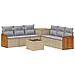 Set di divani 8 pz Beige e Grigio Chiaro - Foto miniatura 1