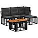 Set Divano da Giardino 5 pz Nero e Grigio scuro polyrattan - Foto miniatura 1