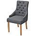 2 Pz Sedie Sala Da Pranzo Stoffa Grigio Scuro Legno Di Quercia - Foto miniatura 3
