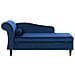 Chaise Longue In Tessuto Velluto Blu Scuro Luiro - Foto miniatura 14