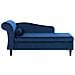 Chaise Longue In Tessuto Velluto Blu Scuro Luiro - Foto miniatura 9