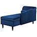 Chaise Longue In Tessuto Velluto Blu Scuro Luiro - Foto miniatura 16