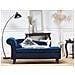 Chaise Longue In Tessuto Velluto Blu Scuro Luiro - Foto miniatura 10