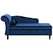 Chaise Longue In Tessuto Velluto Blu Scuro Luiro - Foto miniatura 8