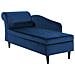 Chaise Longue In Tessuto Velluto Blu Scuro Luiro - Foto miniatura 6