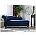 Chaise Longue In Tessuto Velluto Blu Scuro Luiro - Foto miniatura 4