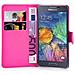 Custodia Compatibile Con Samsung Galaxy A7 2015 In Rosa Vivo - Coperchio Protettiva Con Chiusura Magnetica, Funzione Stand E Tasca Per Le Carte - Foto miniatura 2