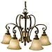 Lampadario A 5 Luci Multibraccio Bronzo, Finitura Oro, Attacco E27 - Foto miniatura 1