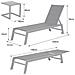 Set Di Lettino E Tavolino Barbados In Textilene Grigio - Alluminio Grigio Antracite - Foto miniatura 5