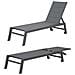 Set Di Lettino E Tavolino Barbados In Textilene Grigio - Alluminio Grigio Antracite - Foto miniatura 6