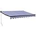 Tenda Sole Retrattile Blu E Bianca 3x2,5 M Tessuto E Alluminio - Foto miniatura 1