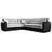 Divano Letto Matias, Divano Letto Contenitore Ad Angolo In Ecopelle E Tessuto, Sofà Da Soggiorno Con Apertura Click-clack E Penisola Reversibile, 305x238h91 Cm, Nero E Grigio Chiaro - Foto miniatura 2