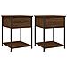 Comodini 2 Pz Rovere Marrone 44x45x58 Cm In Legno Multistrato - Foto miniatura 2