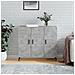 Credenza Grigio Cemento 90x34x80 Cm In Legno Multistrato - Foto miniatura 1