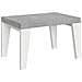 Tavolo Allungabile 90x130/390 Cm Naxy Mix Piano Bianco Frassino - Gambe Noce - Cemento /bianco Frassino - Foto miniatura 5