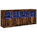 Credenza Con Luci Led Rovere Fumo 163x37x67 Cm - Foto miniatura 2
