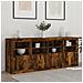 Credenza Con Luci Led Rovere Fumo 163x37x67 Cm - Foto miniatura 3