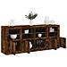 Credenza Con Luci Led Rovere Fumo 163x37x67 Cm - Foto miniatura 1