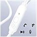 Auricolari Cablati Jack 3,5 Mm Kit Mani Libere Microfono Integrato, Bianco - Foto miniatura 3