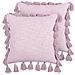 Set Di 2 Cuscini Lynchis Cotone 45 X 45 Cm Tinta Unita Rosa - Foto miniatura 3